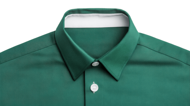 Green shirt, white collar, casual apparel, fashion, design, cut out transparent png