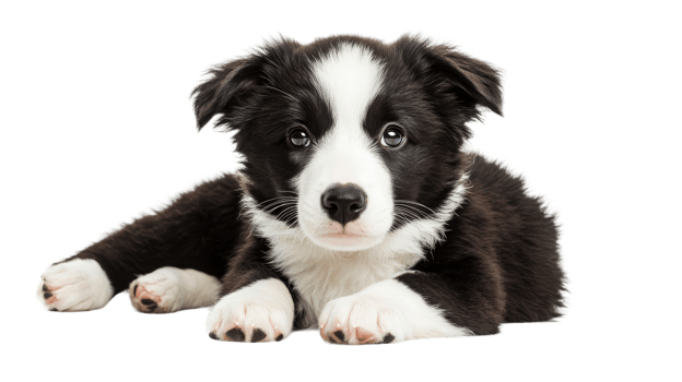 Border Collie Puppy Portrait with Soft Fur, Cut Out Transparent png