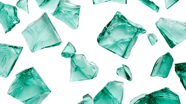 Crystal-like gems floating on black, creating an artistic pattern , cut out transparent png