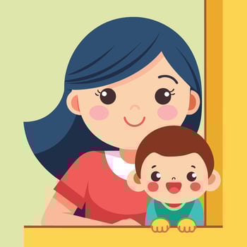 Smiling Cartoon Family with Vibrant Colors vector