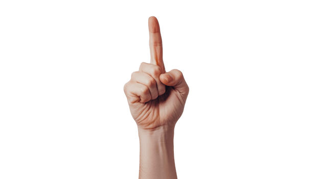 Hand pointing upwards, demonstrating direction or guidance, cut out transparent png