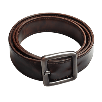 Stylish and Durable Brown Leather Belt Isolated on Transparent Background png