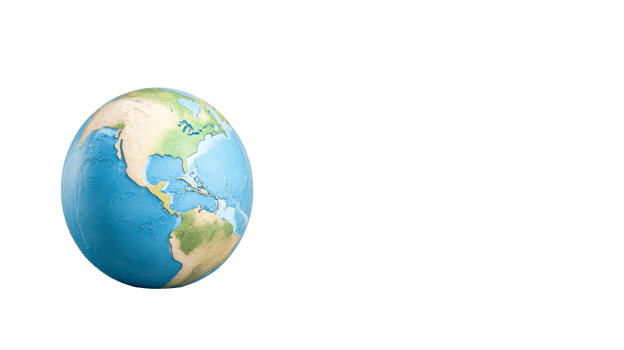 Globe showing North and South America continents, cut out transparent png
