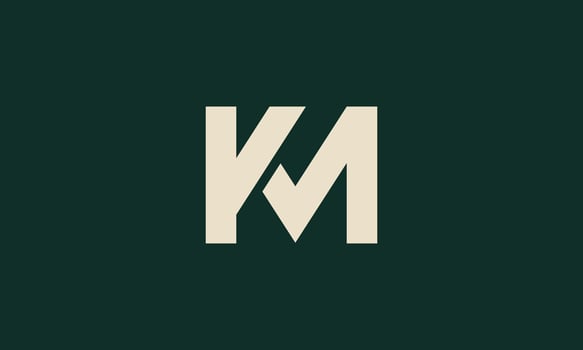 KM monogram logo design vector