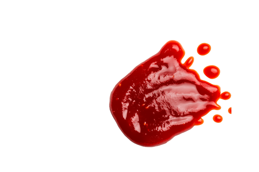Delicious red sauce spill, appetizing color food condiment, cut out transparent png