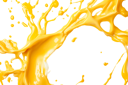 Dynamic splash of golden yellow liquid, cut out transparent png
