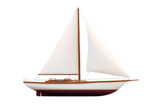 Classic Sailboat Isolated, Nautical Vessel, Maritime Icon, Yachting , cut out transparent png