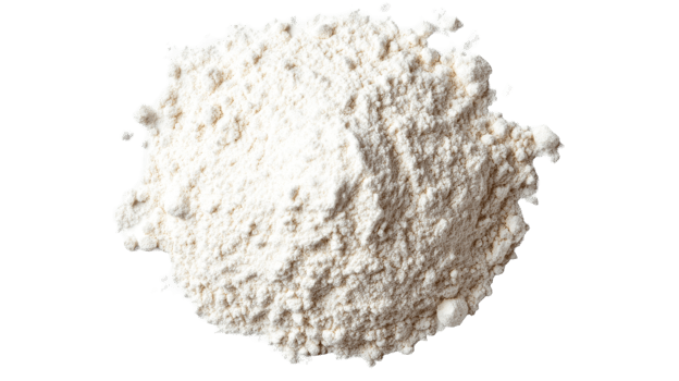 Heap of white flour on dark surface, product ingredient, baking material, cut out transparent png