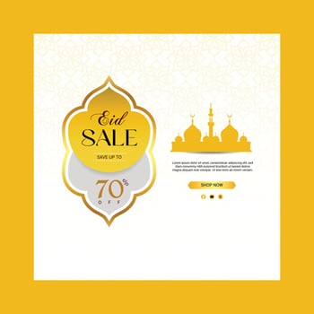 Eid Islamic Festival Sale banner Social Media Post Design vector