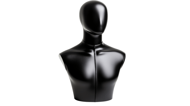 Black torso mannequin with a sleek design and smooth finish png