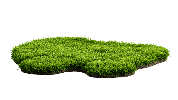 Green grass patch on a transparent background for landscape design png