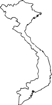 Vietnam outline map illustration. vector