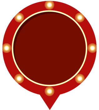 round signboard with light bulbs classic png