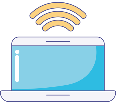 laptop connected internet technology png