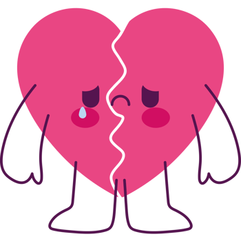Broken Heart with Two Pieces Illustration png