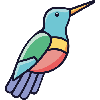 Elegant perched hummingbird tropical bird icon png