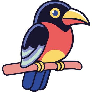 Exotic toucan perched tropical rainforest bird icon png