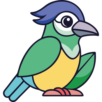 Unique songbird perched colorful avian icon png