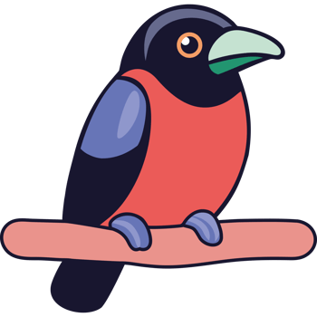 Exotic songbird perched vibrant rainforest bird png