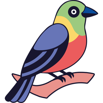 Exotic songbird perched vibrant rainforest bird icon png
