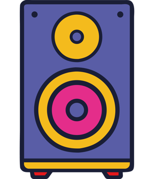 Retro object speaker icon png