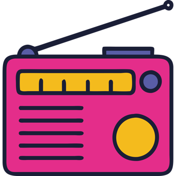 Retro object transistor radio icon png