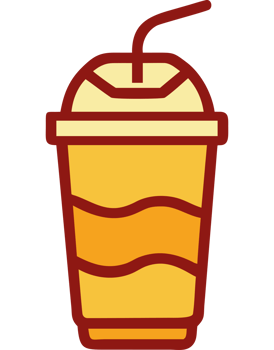 Sweet fast food milkshake with straw png