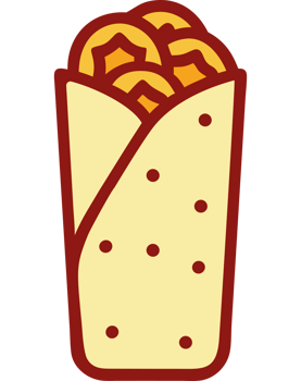 Tasty fast food burrito with filling png