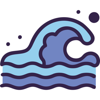 Splashing ocean wave icon png