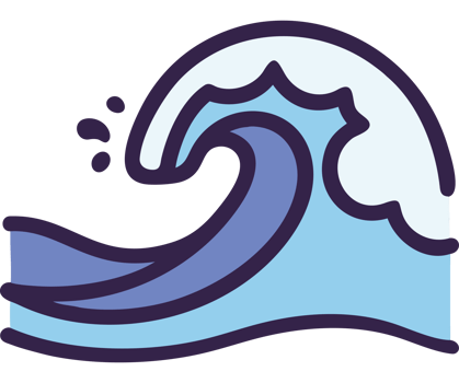 Crashing ocean wave icon png