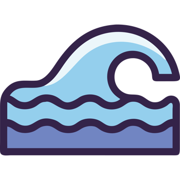 Rolling ocean wave icon png