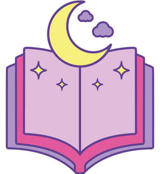 Moon and stars fairy tale book icon png