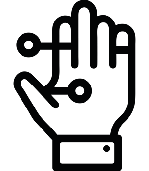 AI and Human Robotic hand icon png