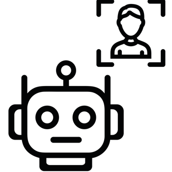 AI and Human Robot with face recognition png