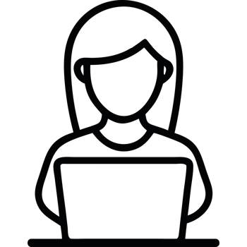 Business Woman Icon Laptop Professional Outline png
