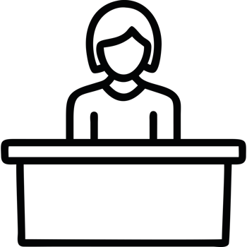 Business Woman Icon Reception Desk png