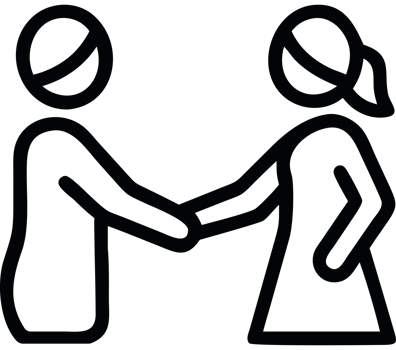 Business Woman Icon Handshake Agreement Outline png