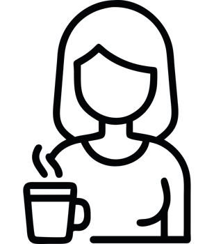Business Woman Icon Coffee Break Relax Outline png