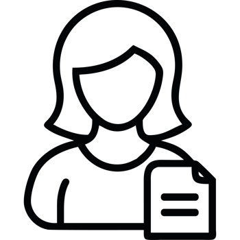 Business Woman Icon Document Report Outline png
