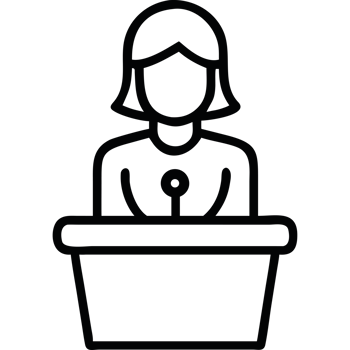 Business Woman Icon Public Speaking Conference Outline png