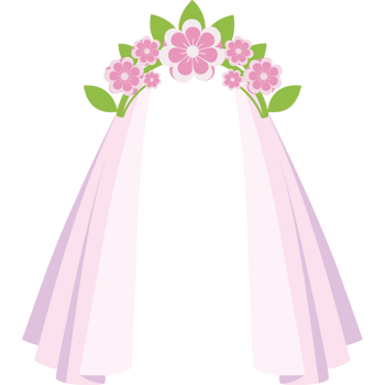 Wedding Veil Floral Elegant Bridal Ceremony png