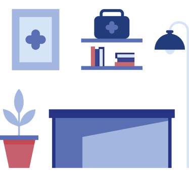 Doctor Room Office Desk Organized png