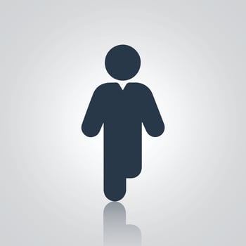 Man standing on one foot icon, balancing on one foot, with a silver background vector