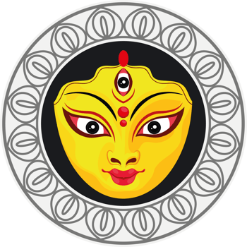 goddess durga face in happy navratri design png