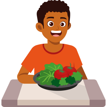 afro american man eating vegan food png