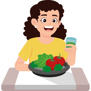adult woman eating vegan food png