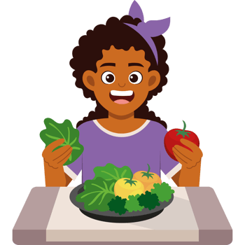 woman eating vegan food png