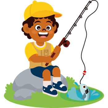 boy with fishing rod png