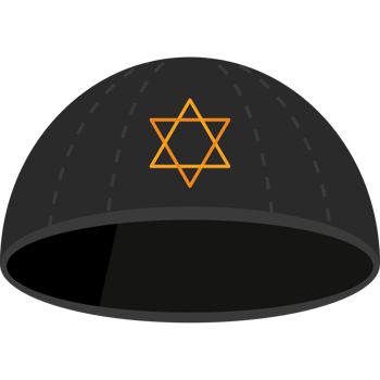 black kippah with david star png