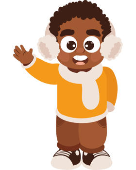 afro little boy Wearing Winter Clothes png